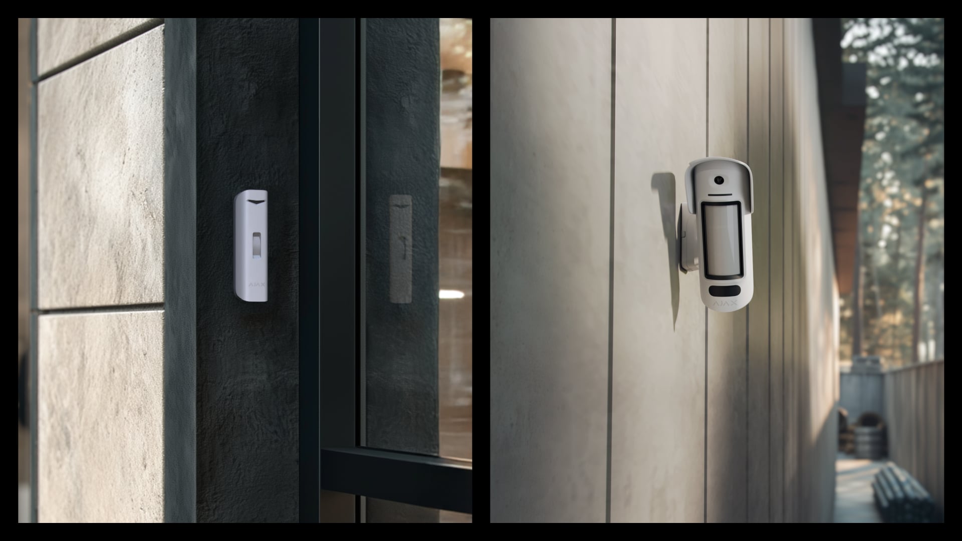 Two curtain-type motion detectors